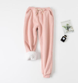 Buy pink Lamb velvet padded sweatpants